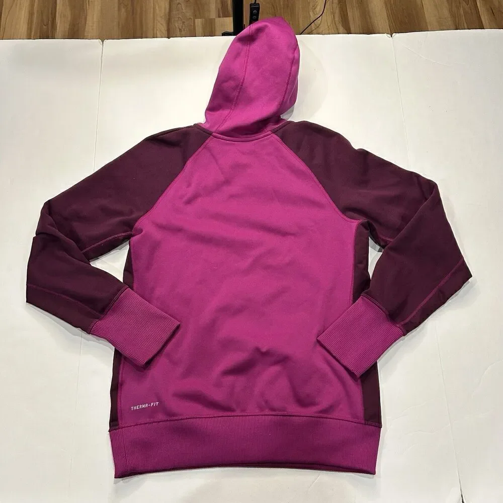 Nike Therma-Fit Hoodie Sweatshirt JUST DO IT Fleece Lined Spell Out Purple M - Picture 6 of 7